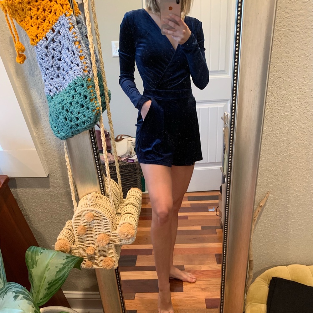 Velvet blue romper